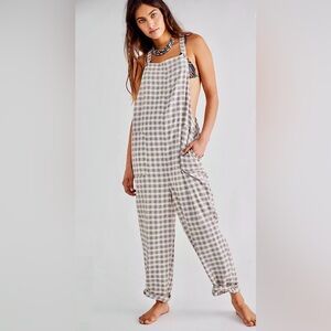 Free People Boho Gingham Sezanne One-
Piece Slouchy Overalls